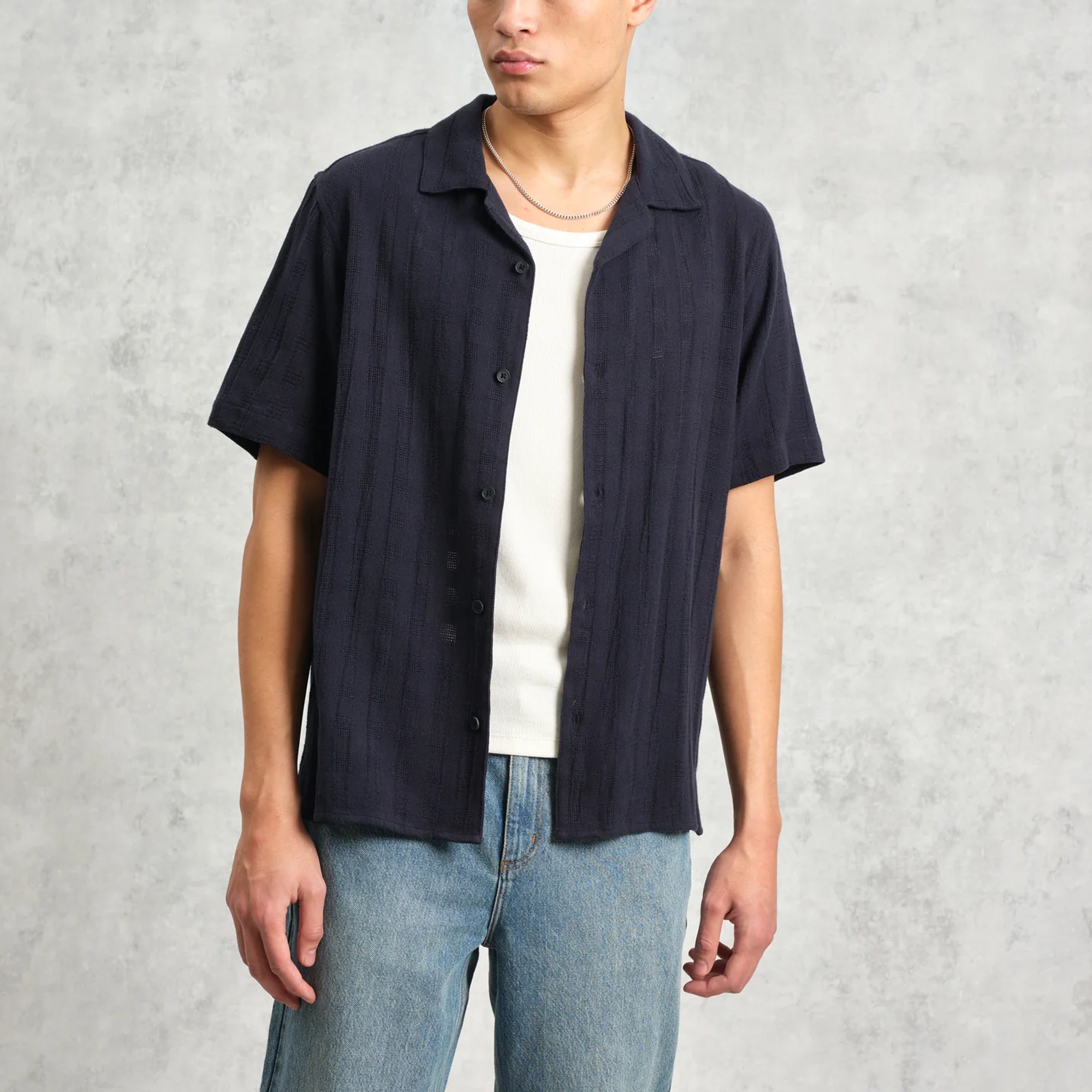 Wax London Didcot Open Weave Shirt