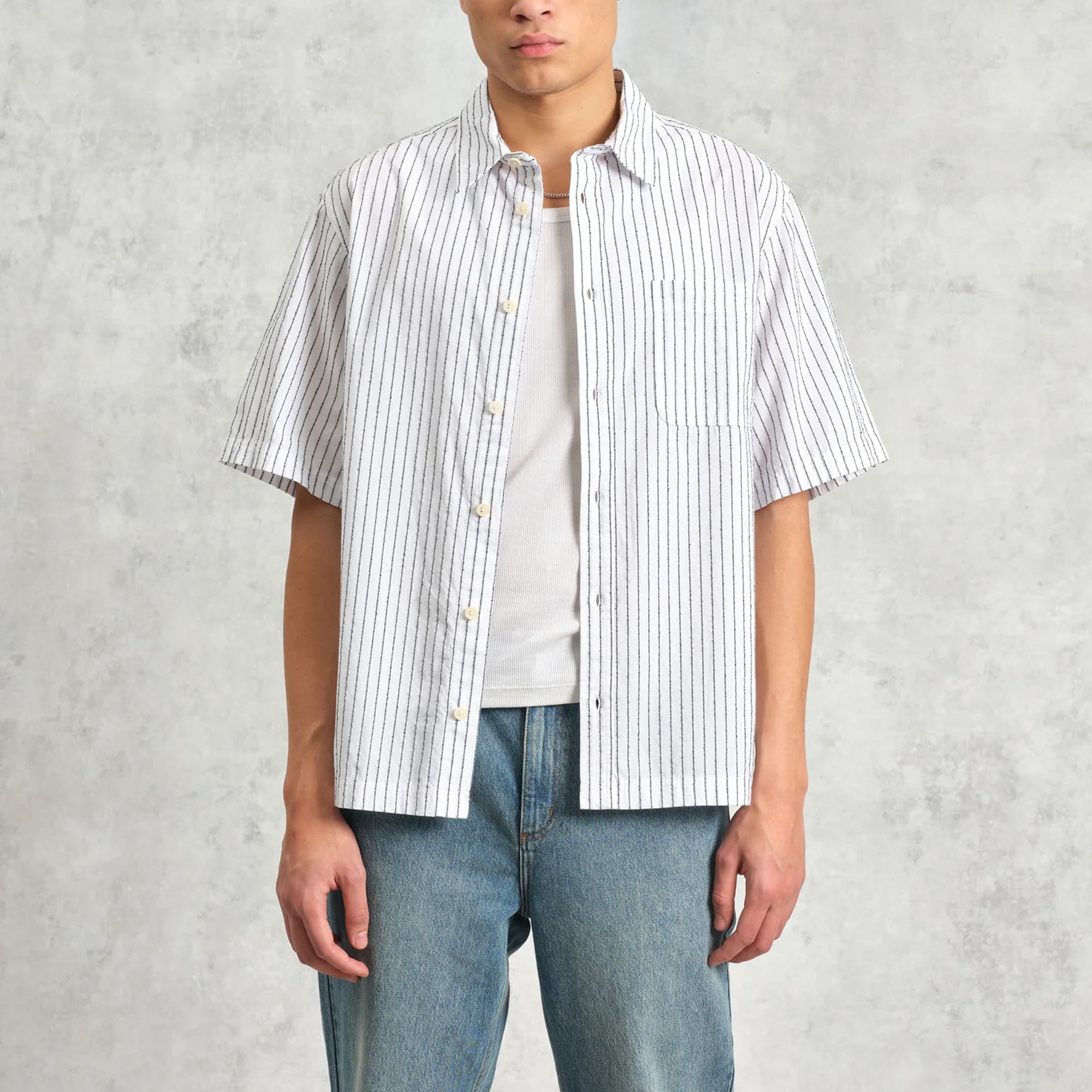 Wax London Kew Boucle Stripe Shirt