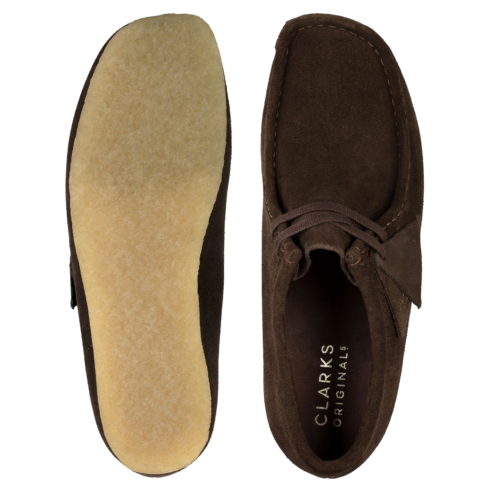 Clarks wallabees best sale dark brown suede