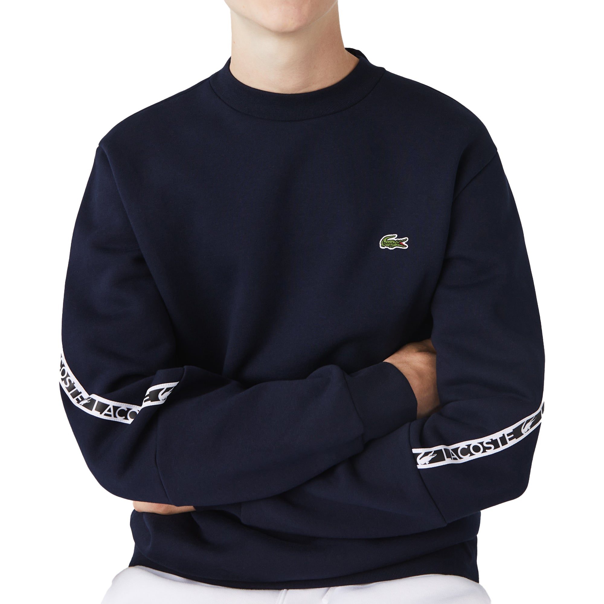 Lacoste Tape Sleeve Crew Sweat SH9884 Navy Small