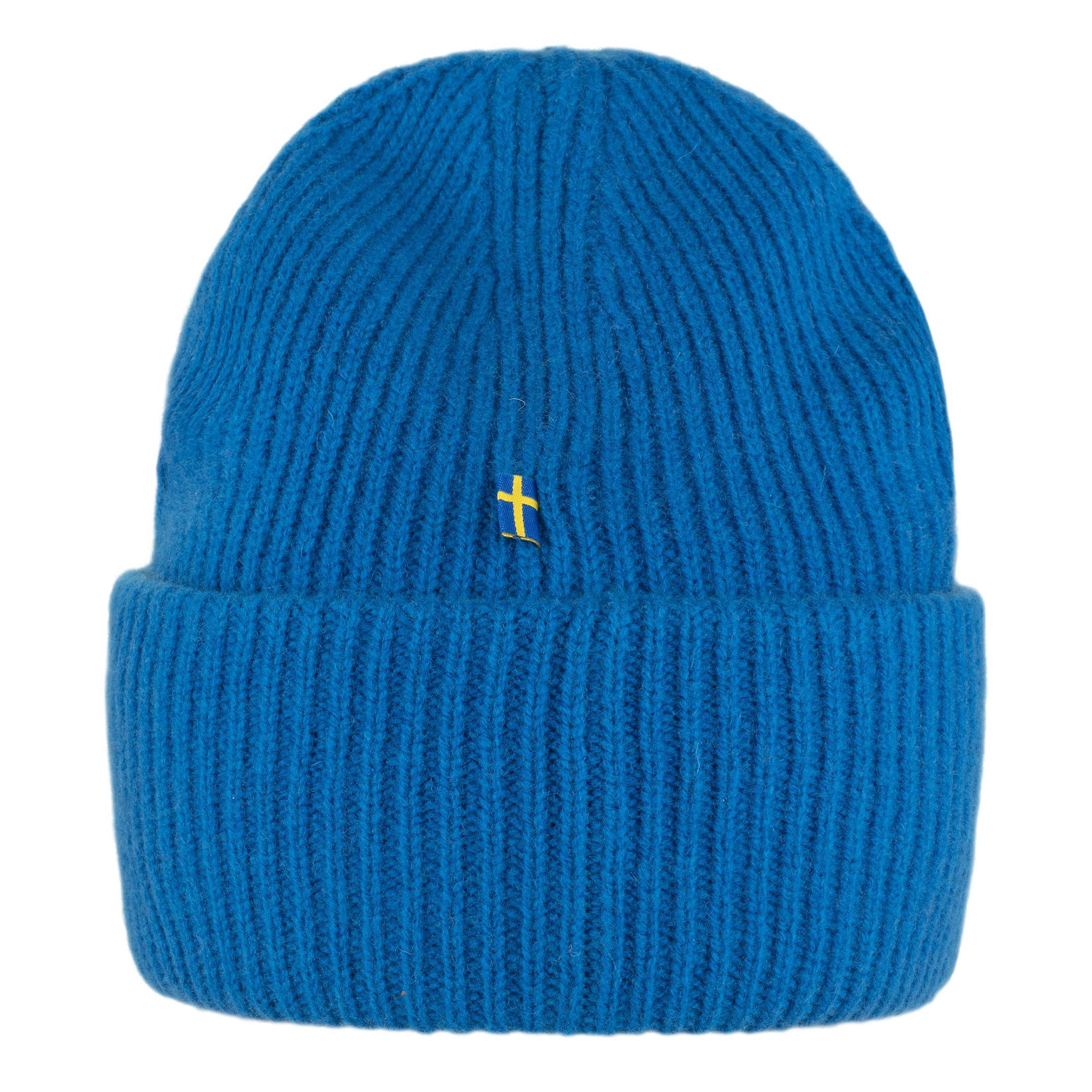 Rear view of Fjallraven 1960 Logo Beanie for Men in Alpine Blue