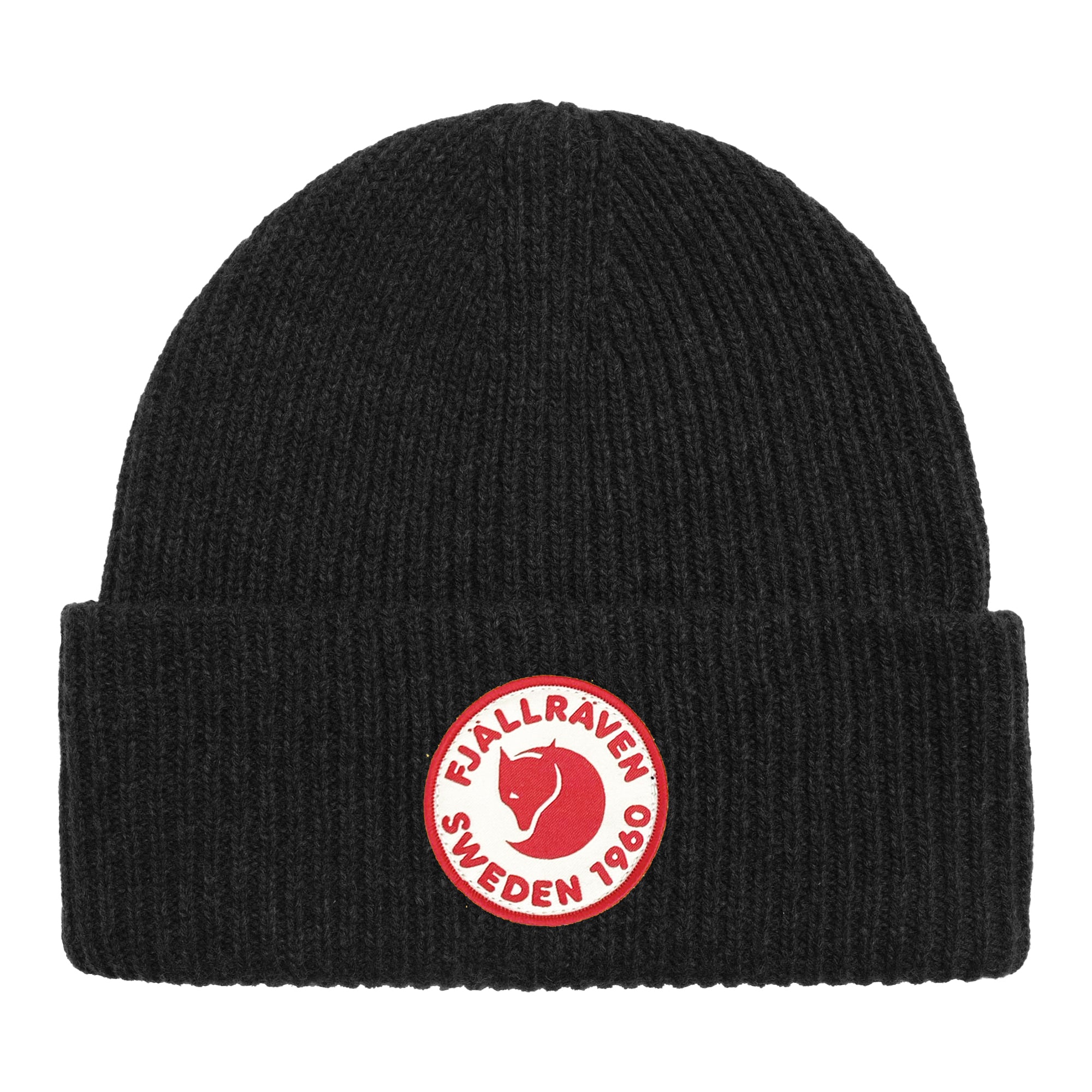 Front view of Fjallraven 1960 Logo Beanie for Men in Black