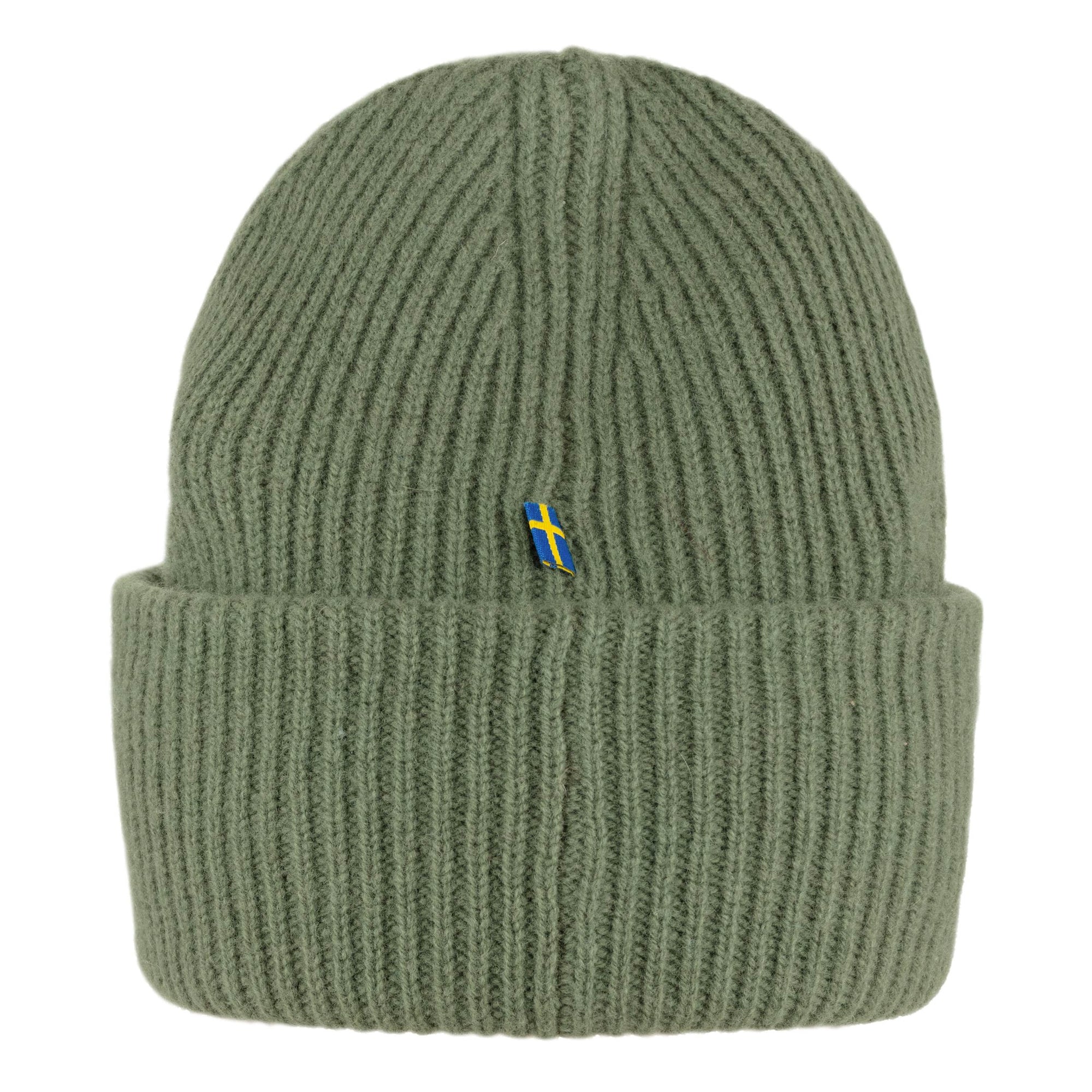 Rear view of Fjallraven 1960 Logo Beanie for Men in Caper Green