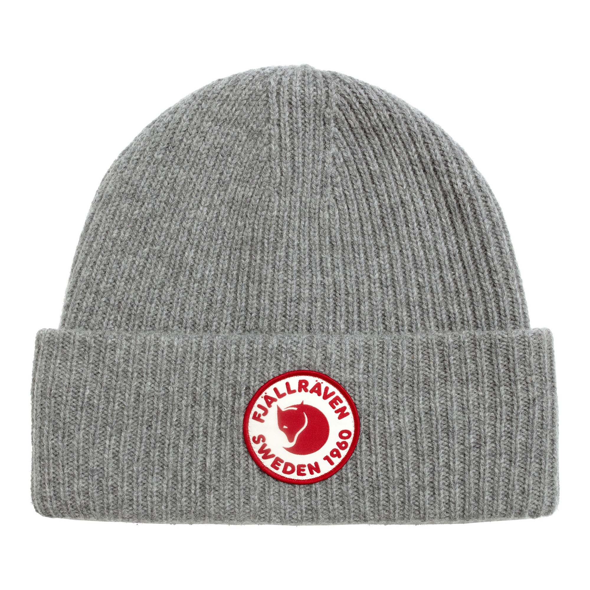 Front view of Fjallraven 1960 Logo Beanie for Men in Grey