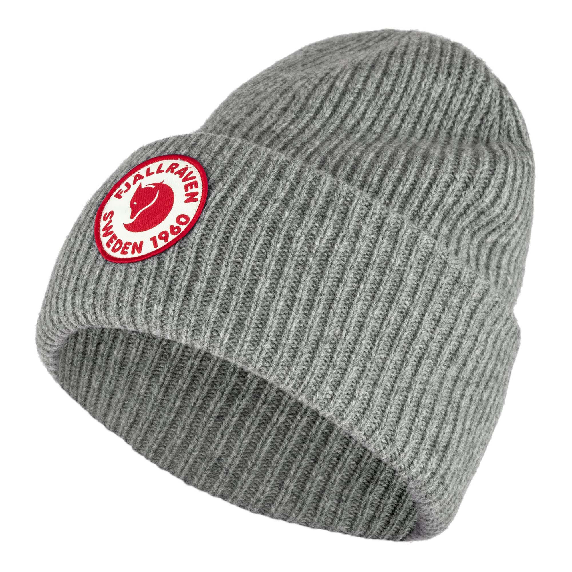 Side view of Fjallraven 1960 Logo Beanie for Men in Grey