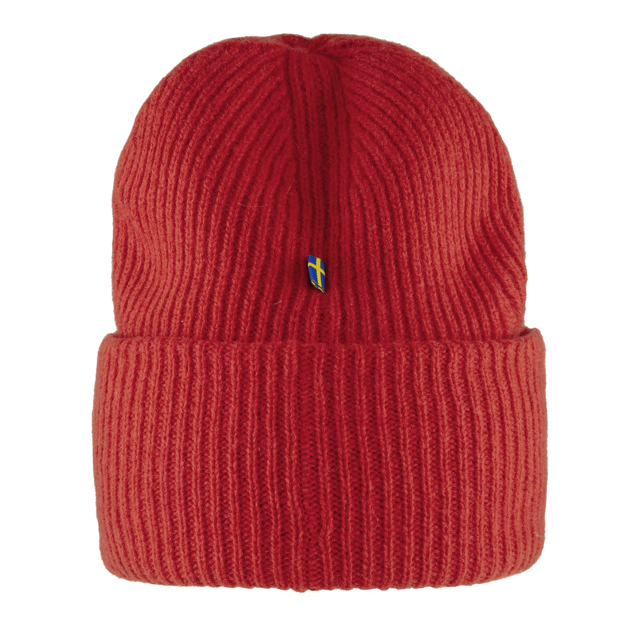 Rear view of Fjallraven 1960 Logo Beanie for Men in True Red